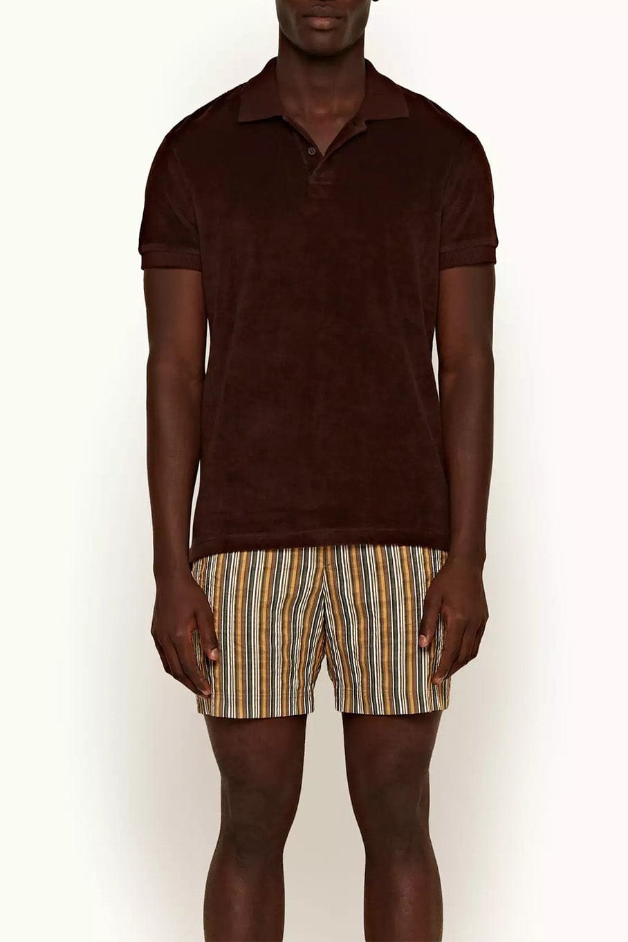 ORLEBAR BROWN-Men’s Felix Linen Polo - Port-