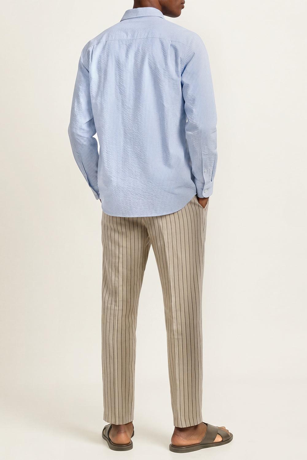 Justin Seersucker Stripe Shirt-STRIPE-S-MENSCLOTHINGSHIRT-ORLEBAR BROWN