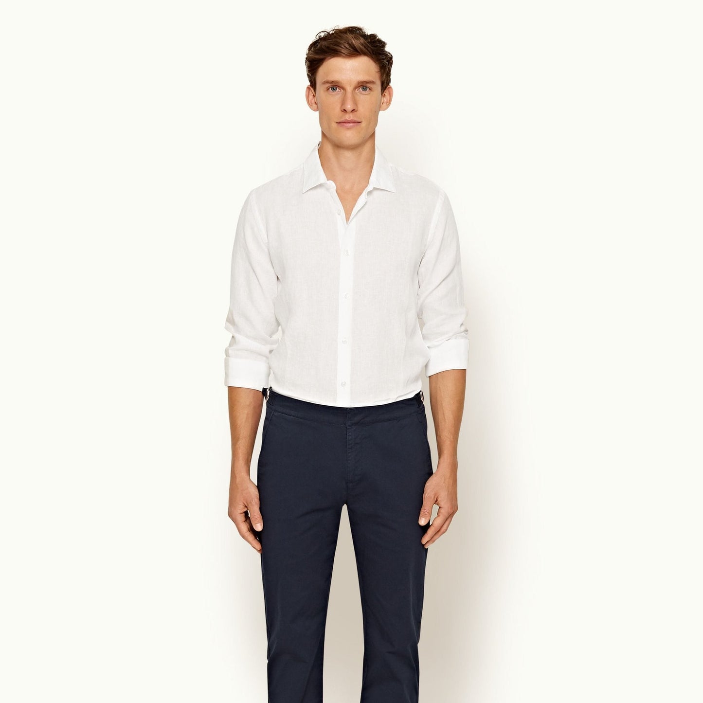 ORLEBAR BROWN-Giles Linen White Tailored-Fit Shirt-