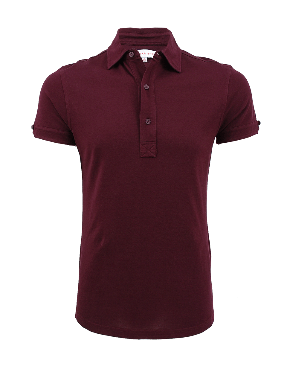 ORLEBAR BROWN-Felix Melange Pique Polo-BORDEAUX