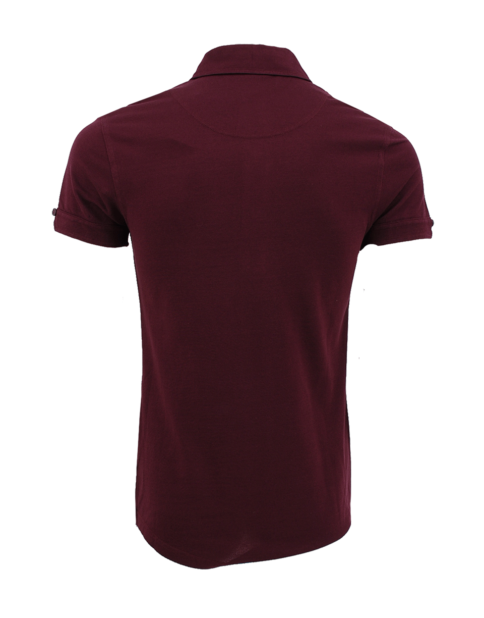 ORLEBAR BROWN-Felix Melange Pique Polo-BORDEAUX