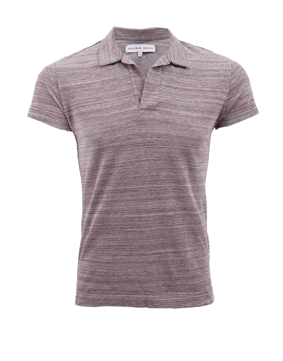 ORLEBAR BROWN-Felix Melange Pique Polo-BORDEAUX