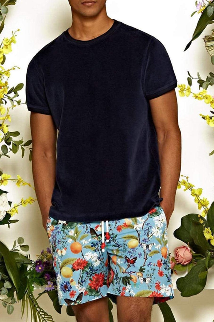ORLEBAR BROWN-Navy Sammy Towelling Tipping Classic Fit T-Shirt-