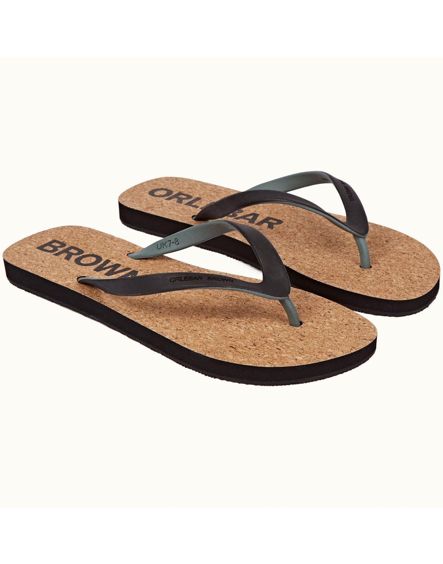 ORLEBAR BROWN-Black and Sage Flip Flops-