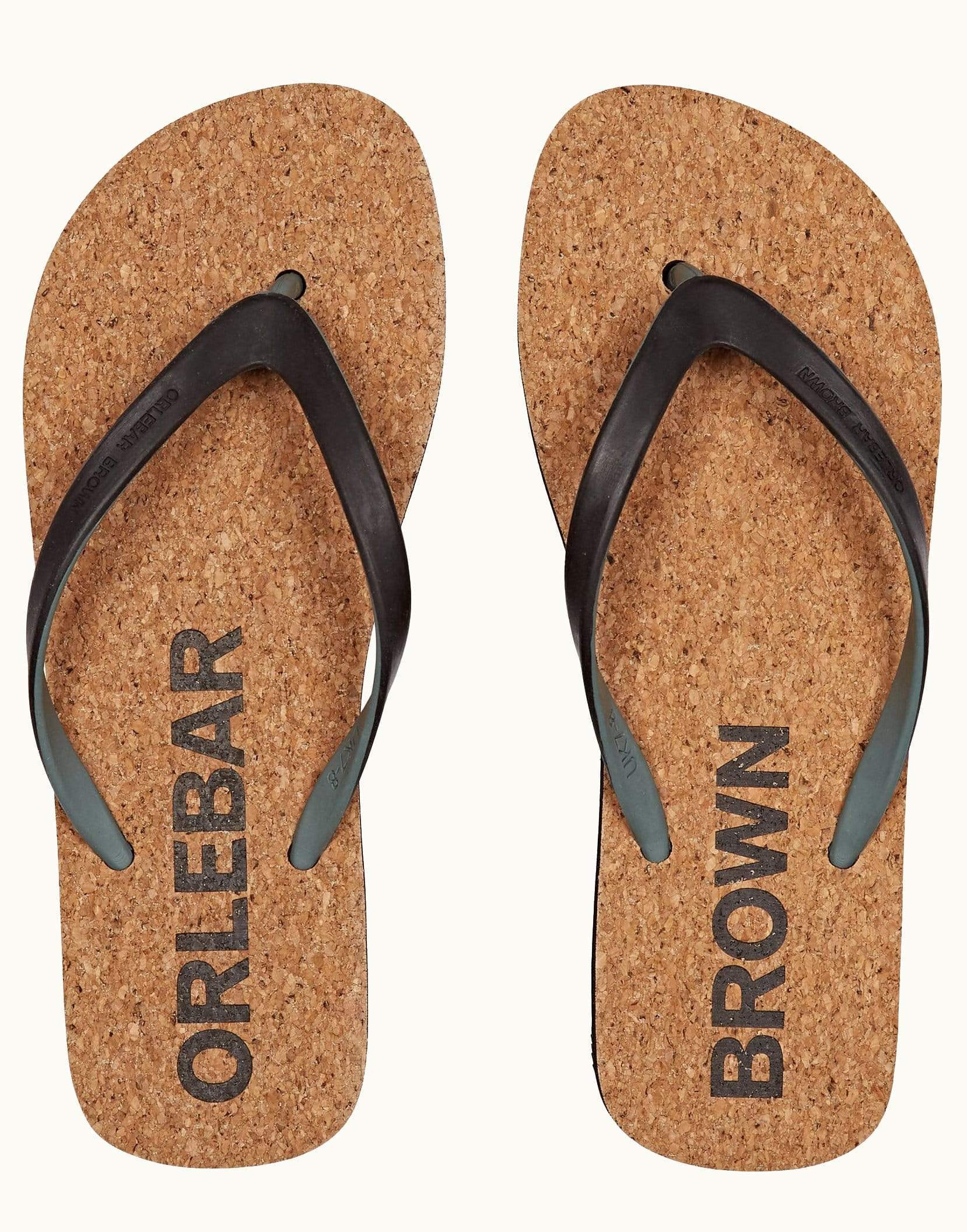 ORLEBAR BROWN-Black and Sage Flip Flops-