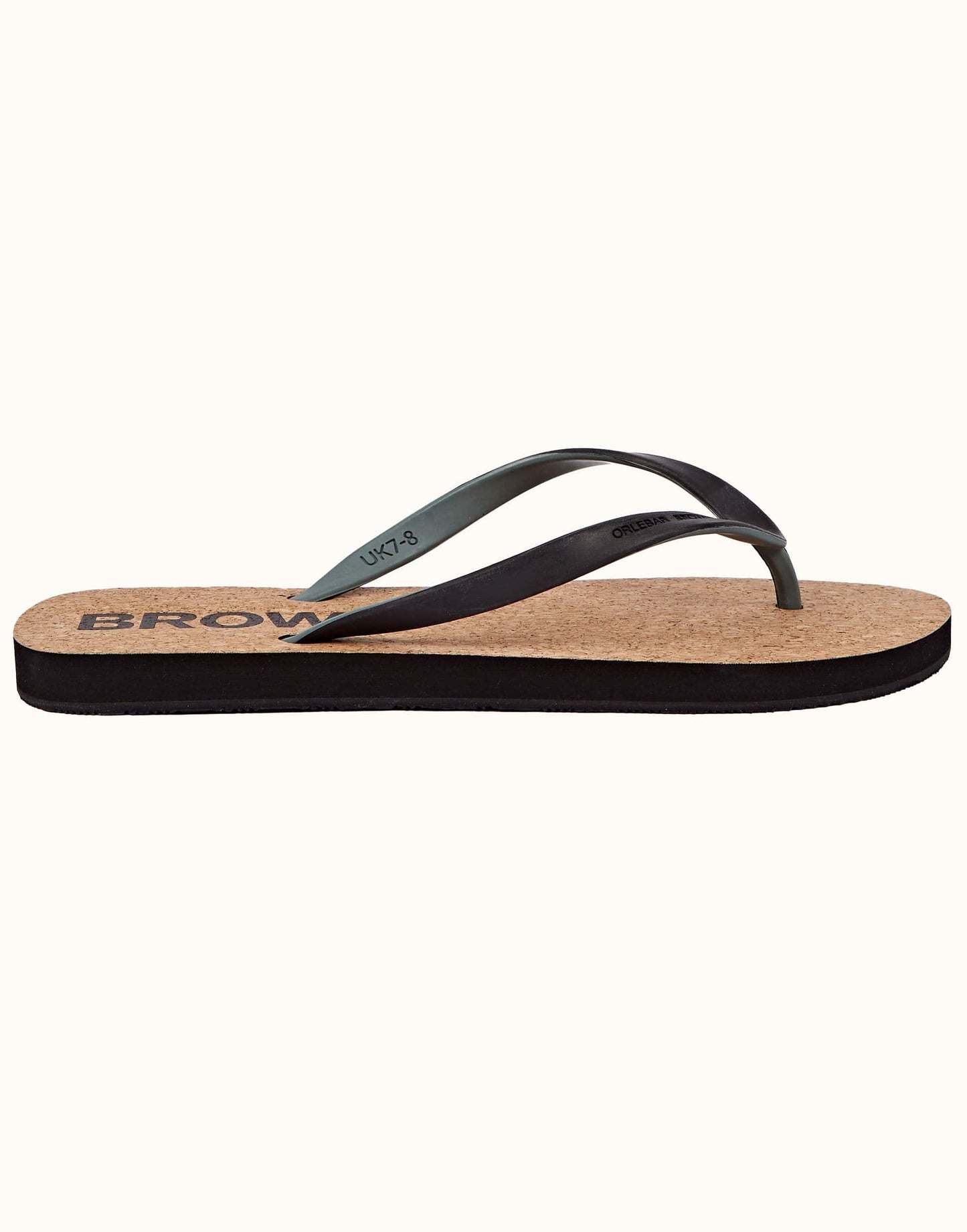 ORLEBAR BROWN-Black and Sage Flip Flops-
