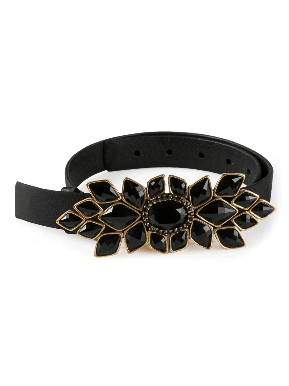 OSCAR DE LA RENTA-Jewel Buckle Faille Belt-