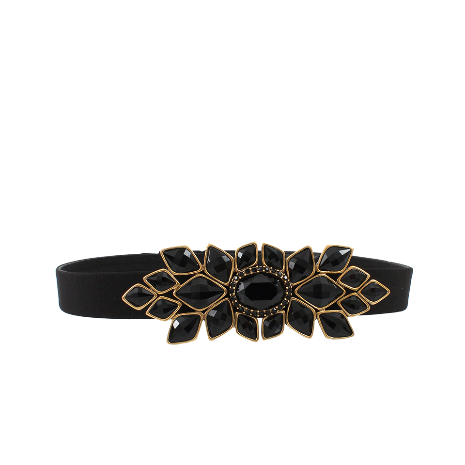 OSCAR DE LA RENTA-Jewel Buckle Faille Belt-