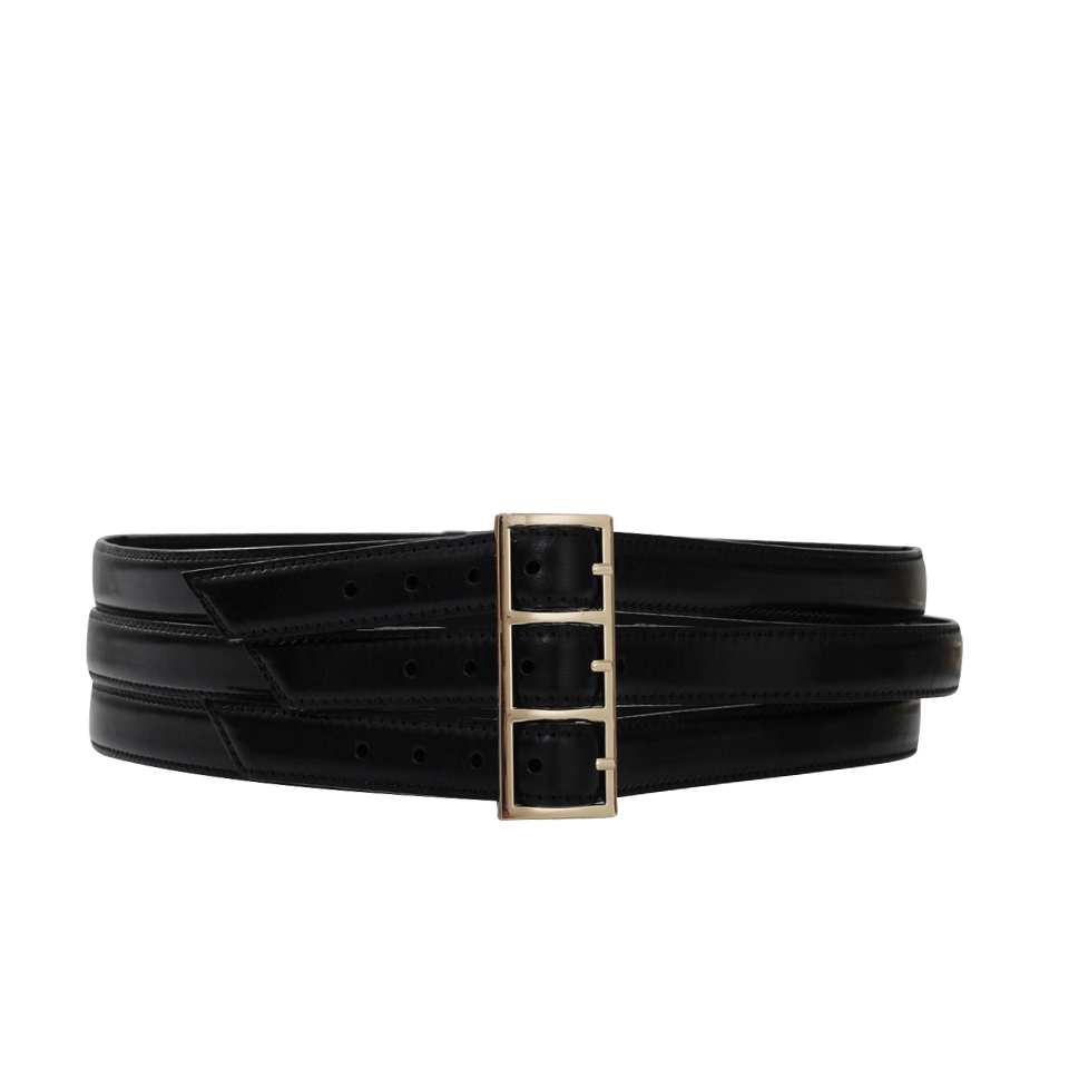 OSCAR DE LA RENTA-Triple Buckle Wide Belt-