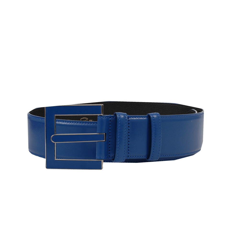 OSCAR DE LA RENTA-Square Buckle Wide Belt-