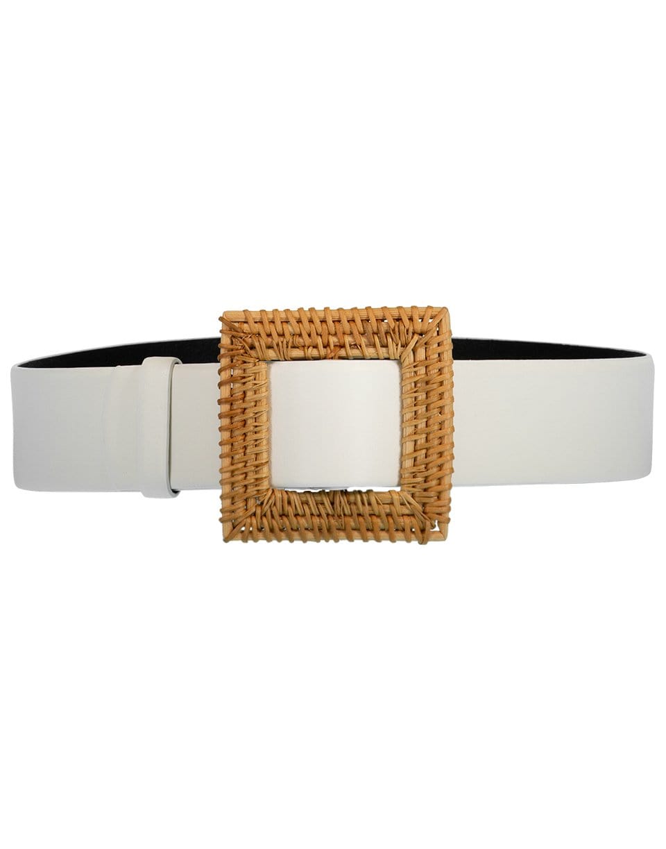 OSCAR DE LA RENTA-Ivory Square Buckle Belt-