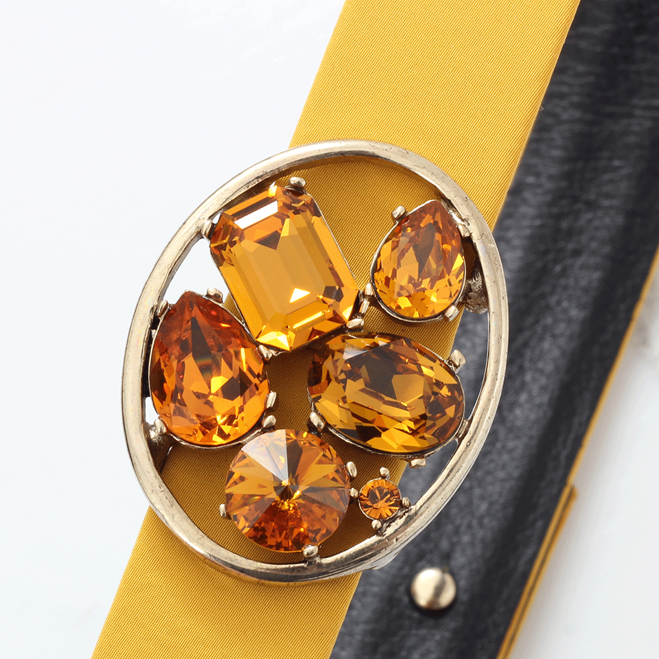 OSCAR DE LA RENTA-Skinny Faille Jewel Belt-