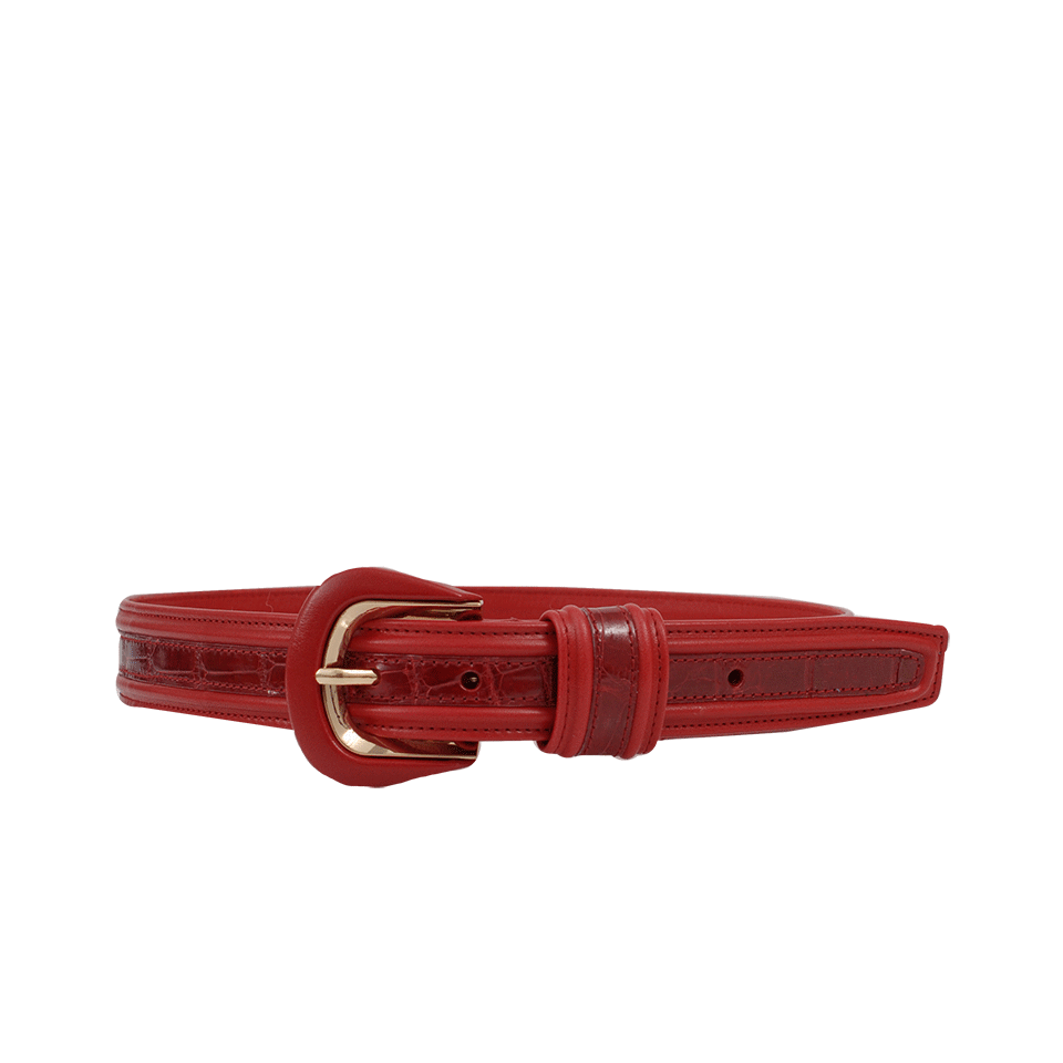 OSCAR DE LA RENTA-Two Tone Alligator Belt-
