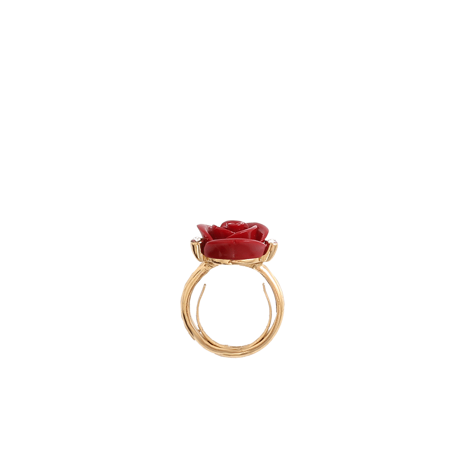 OSCAR DE LA RENTA-Resin Rose Ring-BORDEAUX