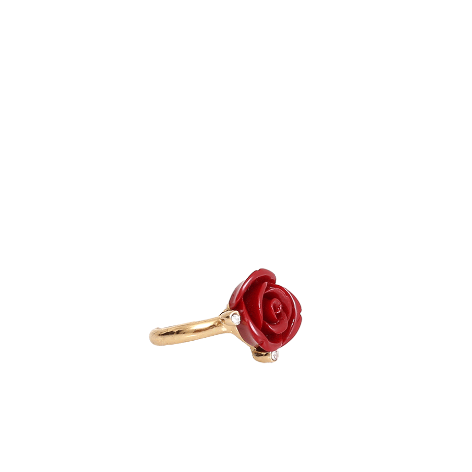 OSCAR DE LA RENTA-Resin Rose Ring-BORDEAUX