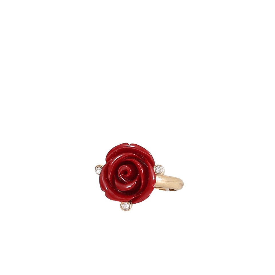 OSCAR DE LA RENTA-Resin Rose Ring-BORDEAUX