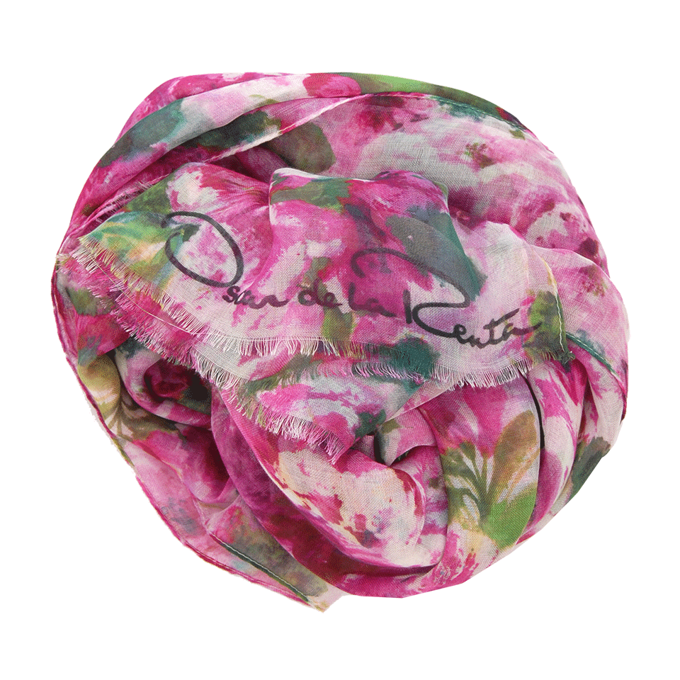 OSCAR DE LA RENTA-All Over Floral Scarf-