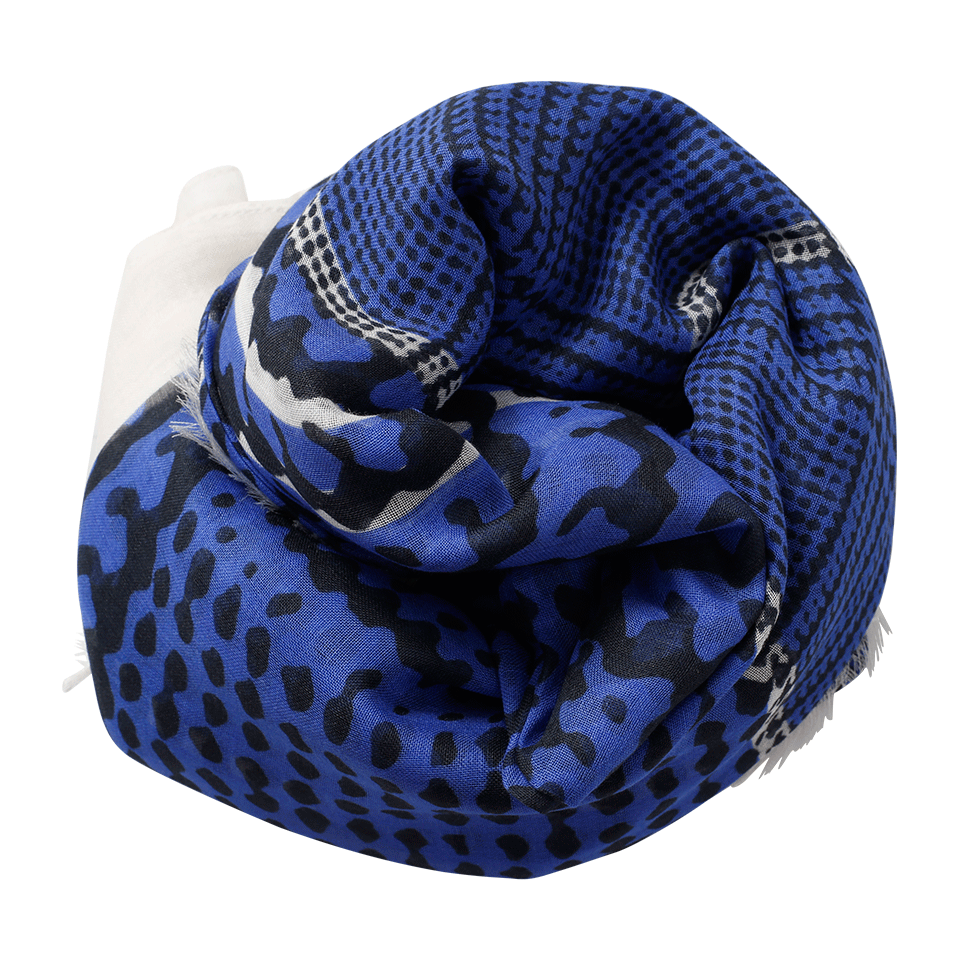 OSCAR DE LA RENTA-Glen Plaid Scarf-LAPIS