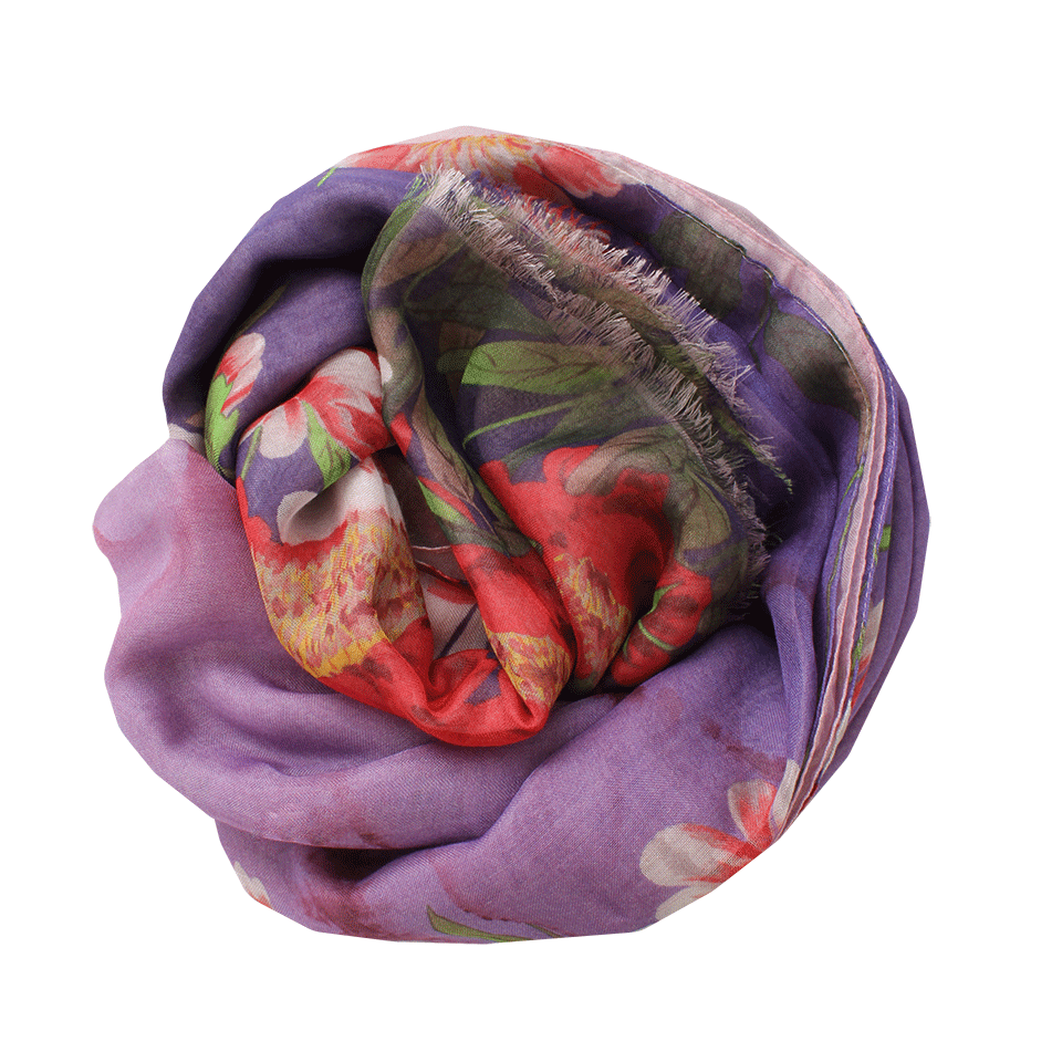 OSCAR DE LA RENTA-Chrysanthemum Print Scarf-