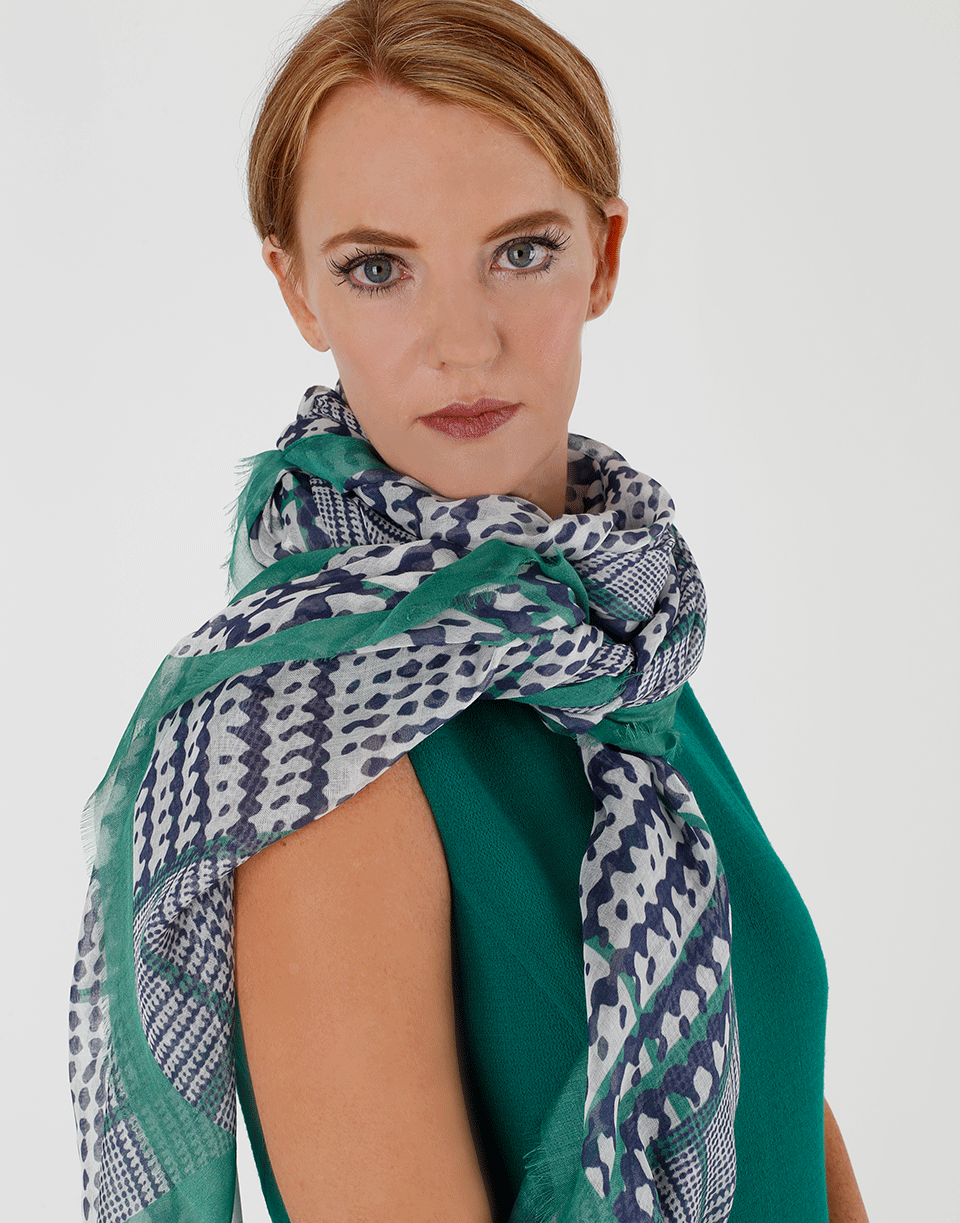 OSCAR DE LA RENTA-Glen Plaid Scarf-MALACITE