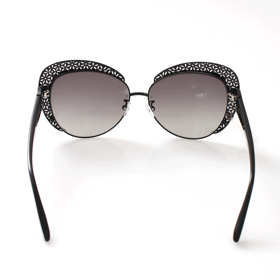 OSCAR DE LA RENTA-Floral Cat Eye Sunglasses-BLACK
