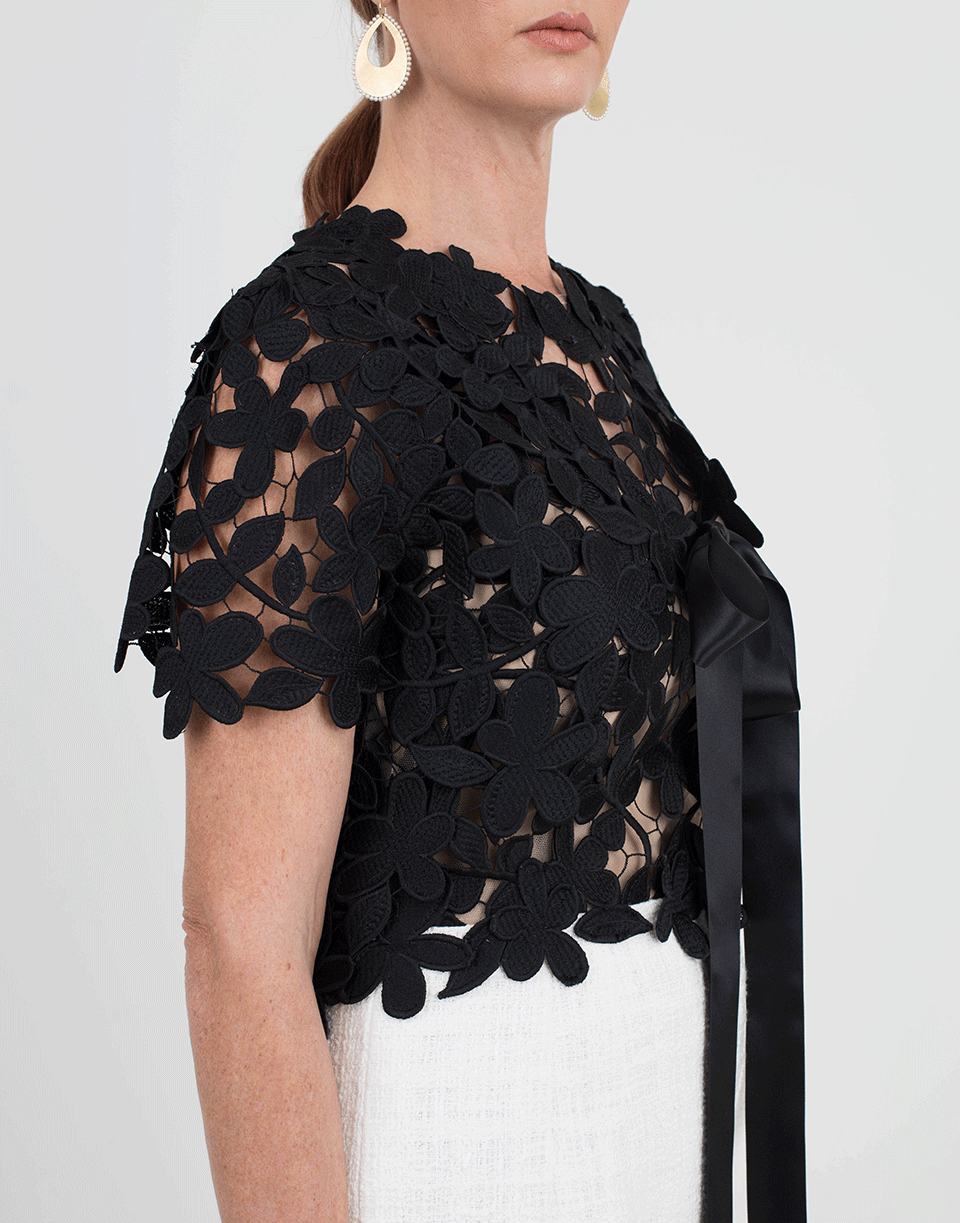 OSCAR DE LA RENTA-Floral Lace Topper-