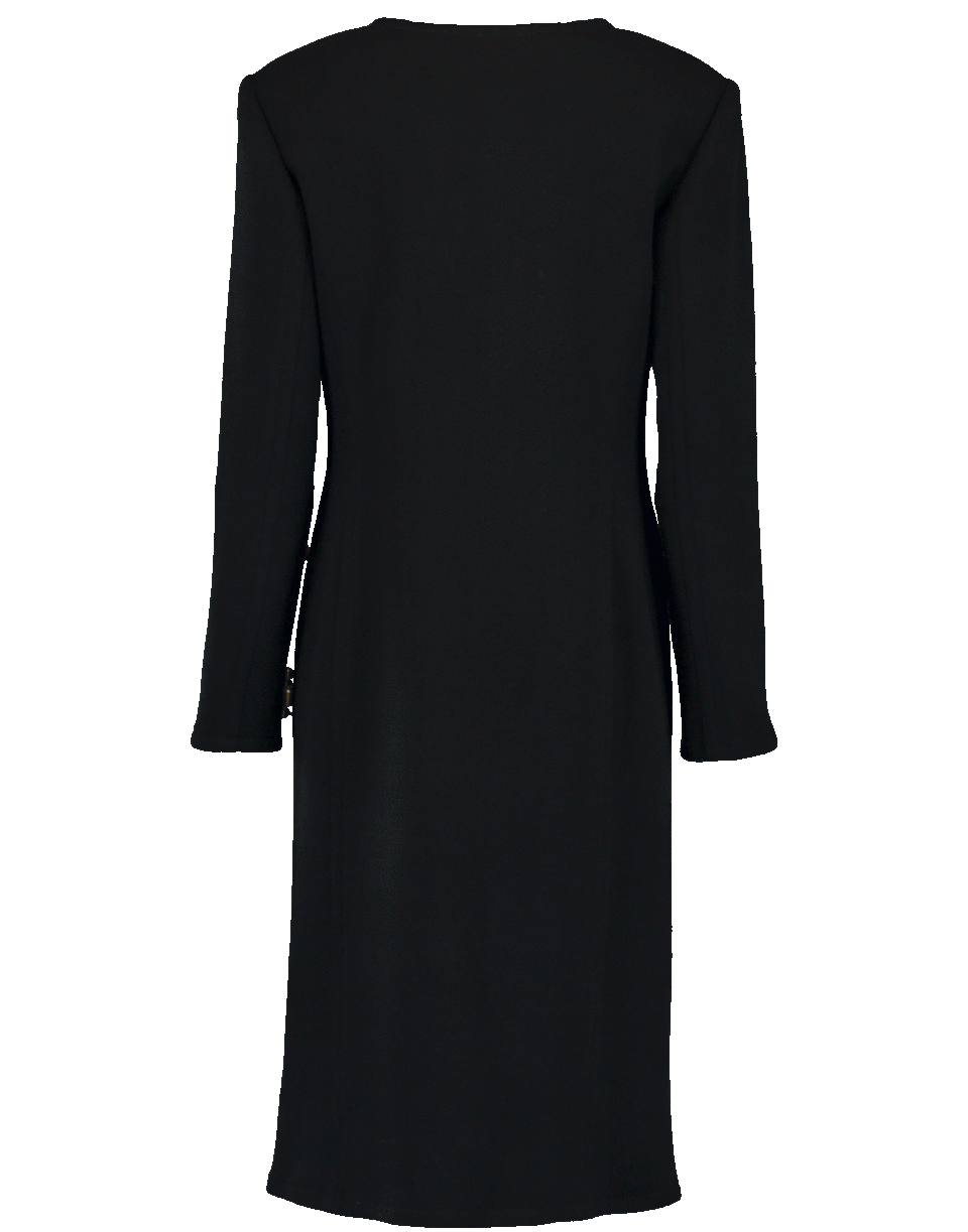OSCAR DE LA RENTA-Split Sleeve Pearl Coat-BLACK