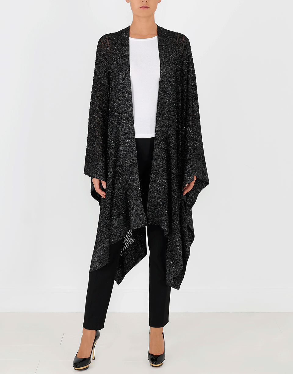 OSCAR DE LA RENTA-Lurex Cape-BLACK