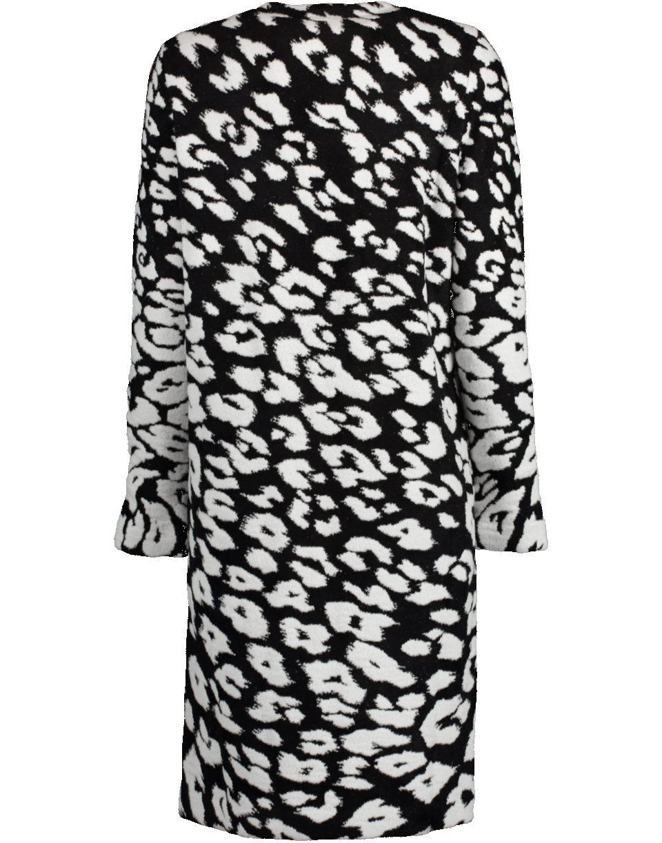 OSCAR DE LA RENTA-Leopard Knit Coat-