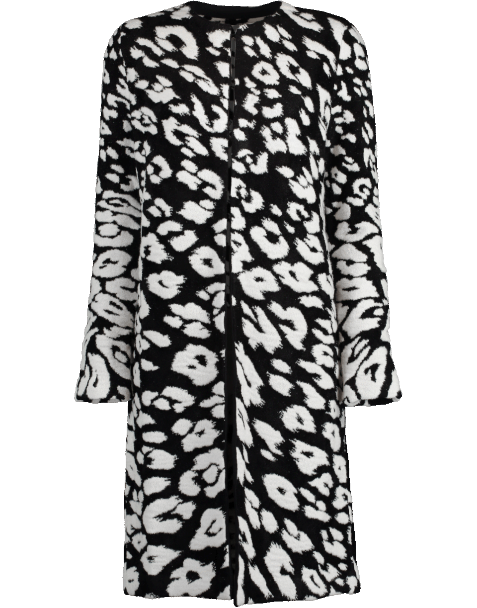 OSCAR DE LA RENTA-Leopard Knit Coat-