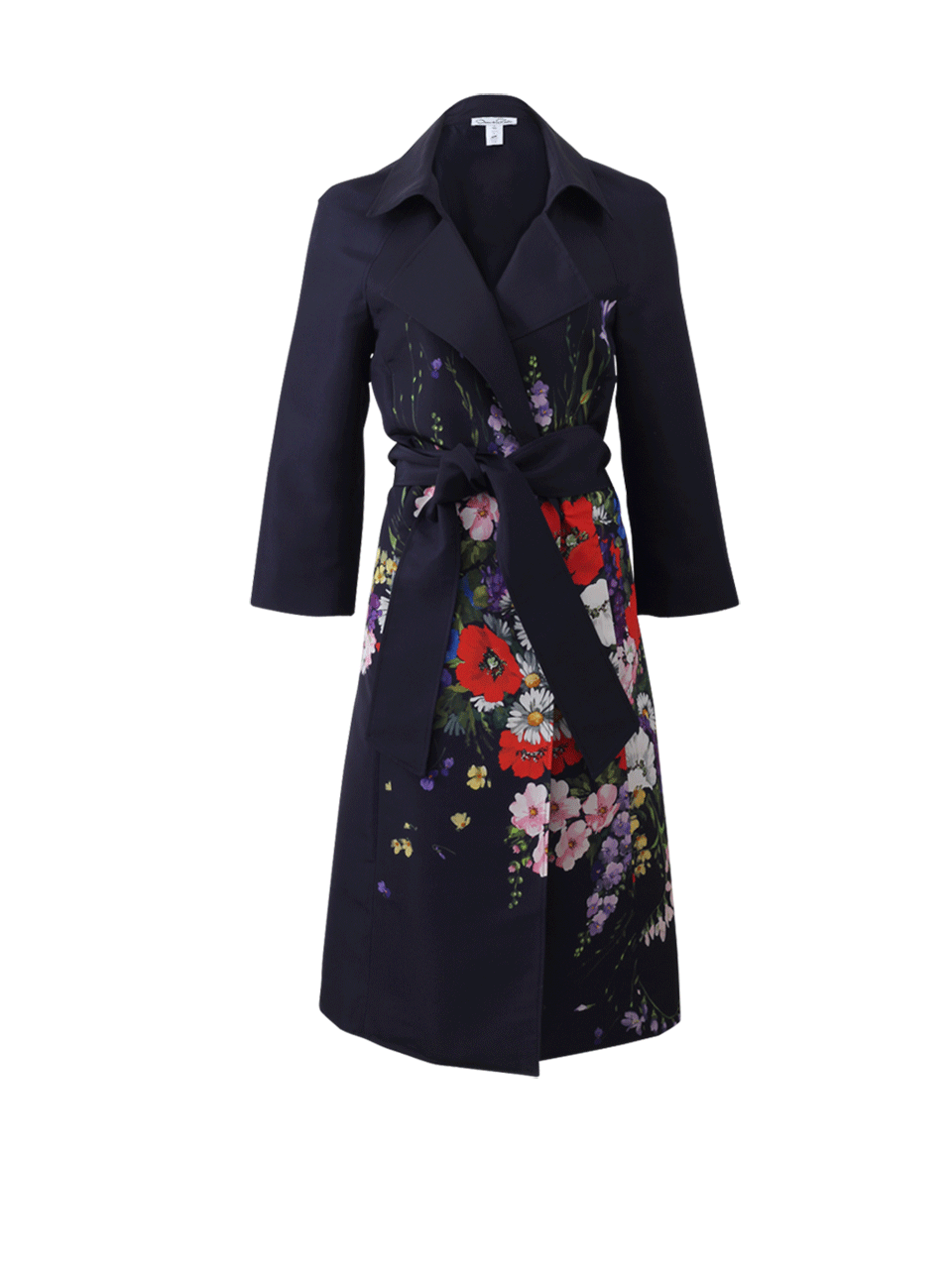OSCAR DE LA RENTA-Flower Print Trench Coat-