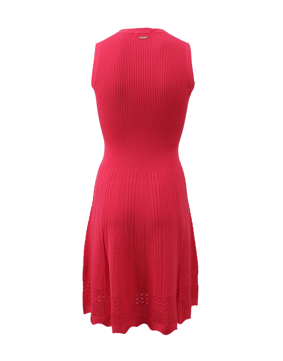 OSCAR DE LA RENTA-V-Neck Knit Dress-