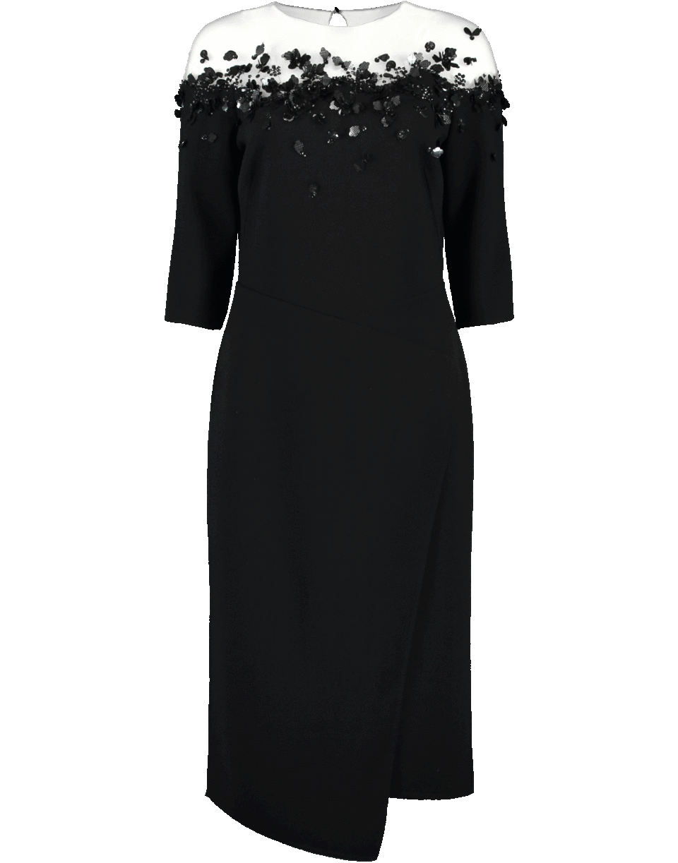OSCAR DE LA RENTA-Illusion Slim Dress-BLACK
