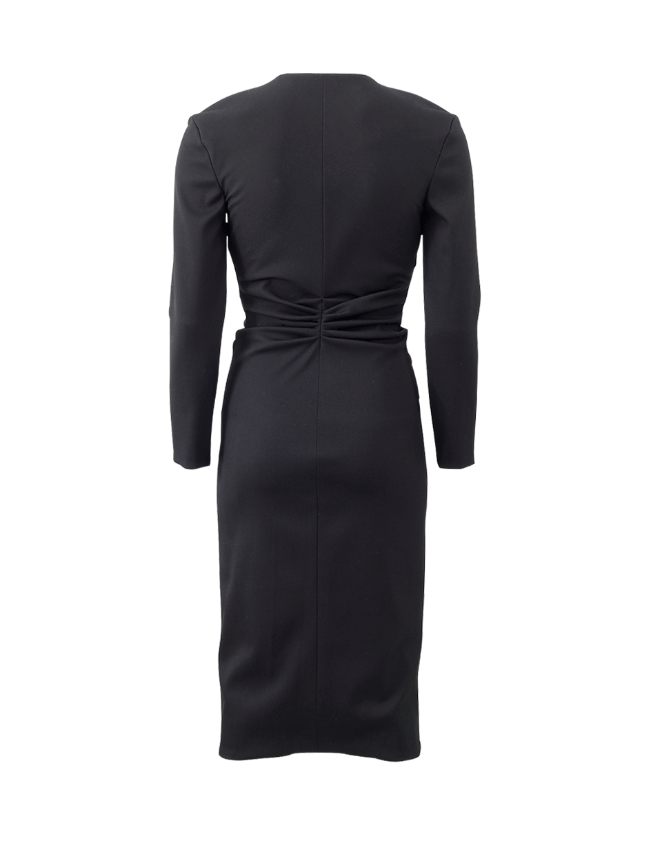 OSCAR DE LA RENTA-Ruched Front Zip Dress-