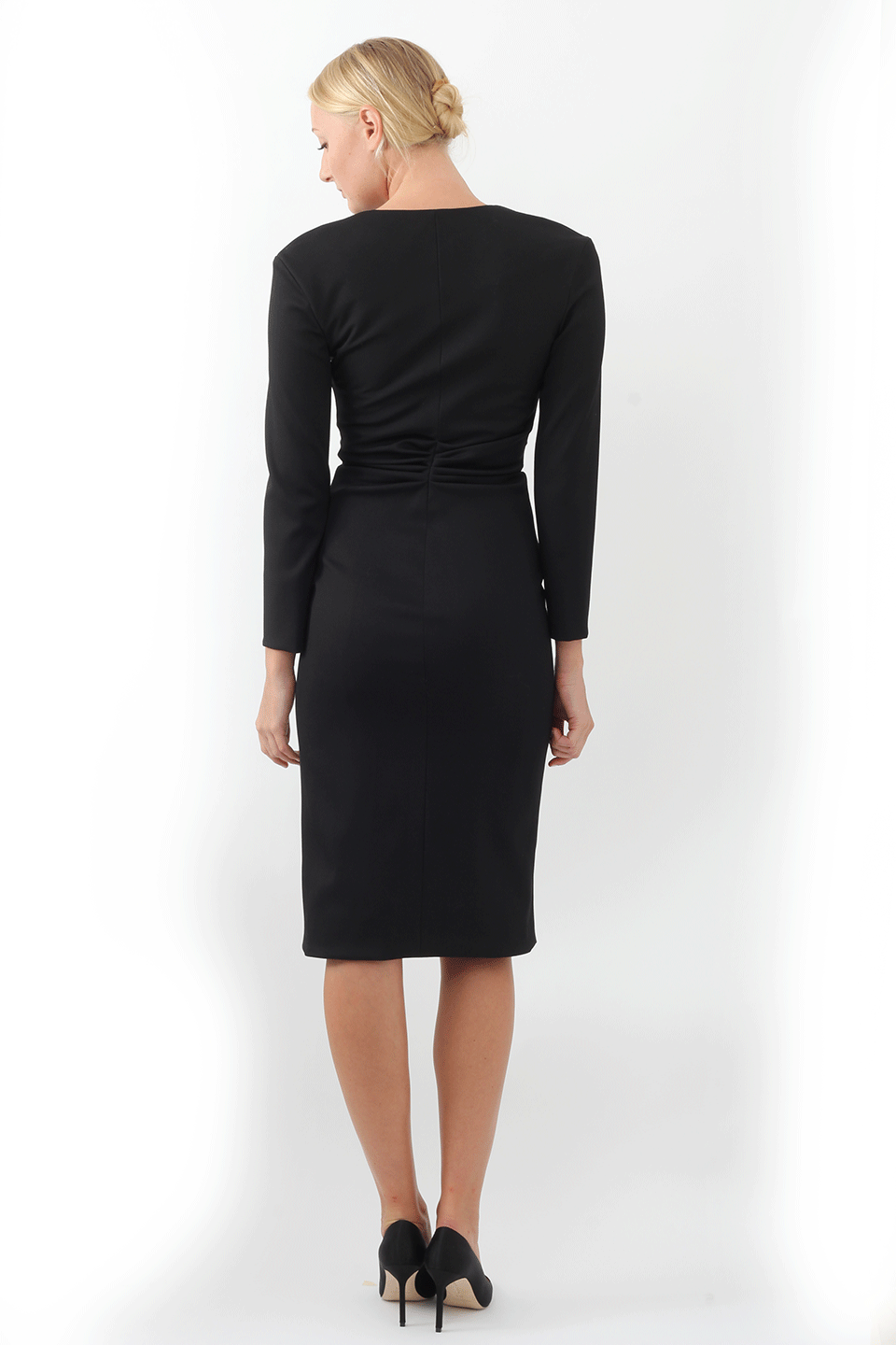 OSCAR DE LA RENTA-Ruched Front Zip Dress-
