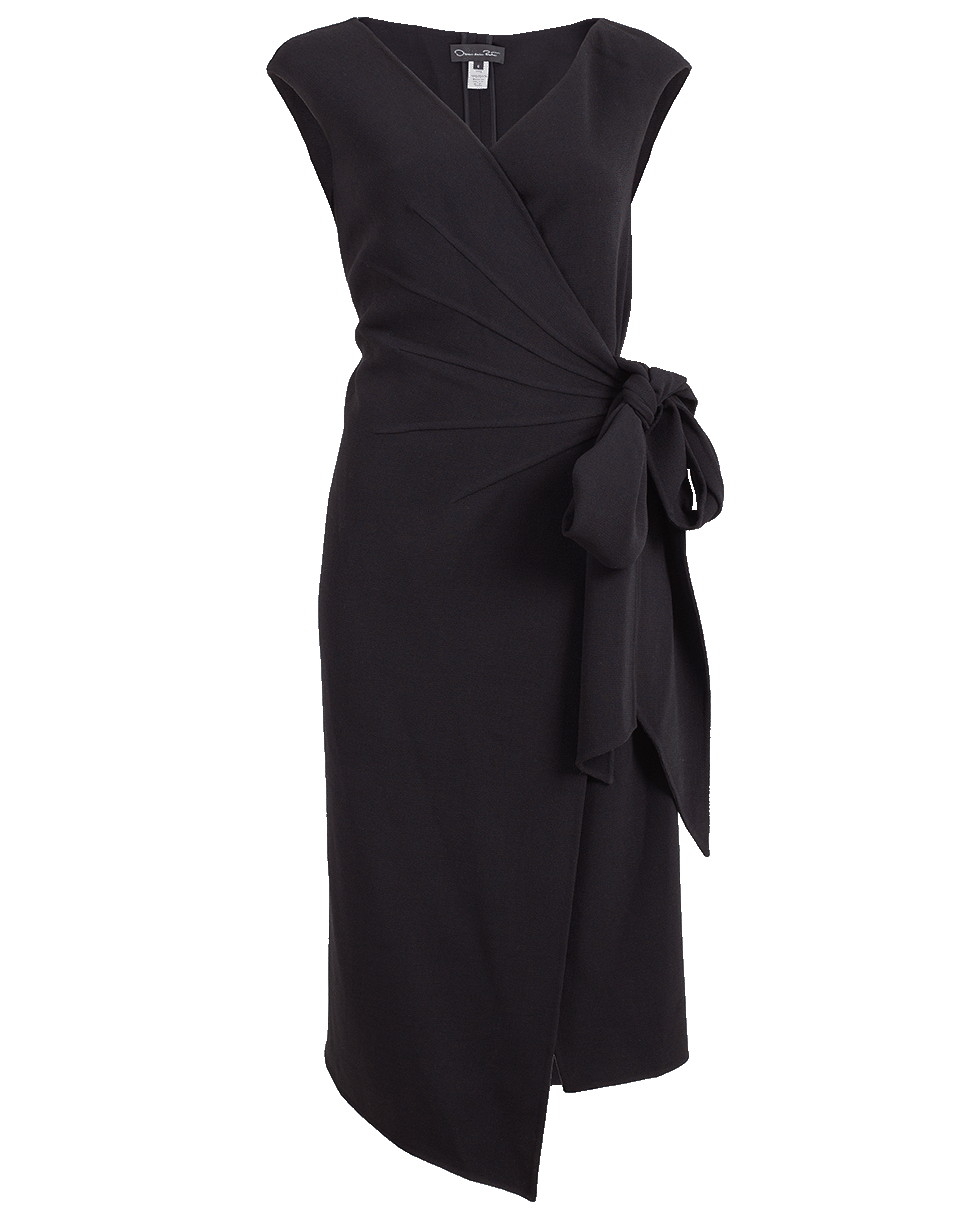 OSCAR DE LA RENTA-Stretch Wool Wrap Dress-