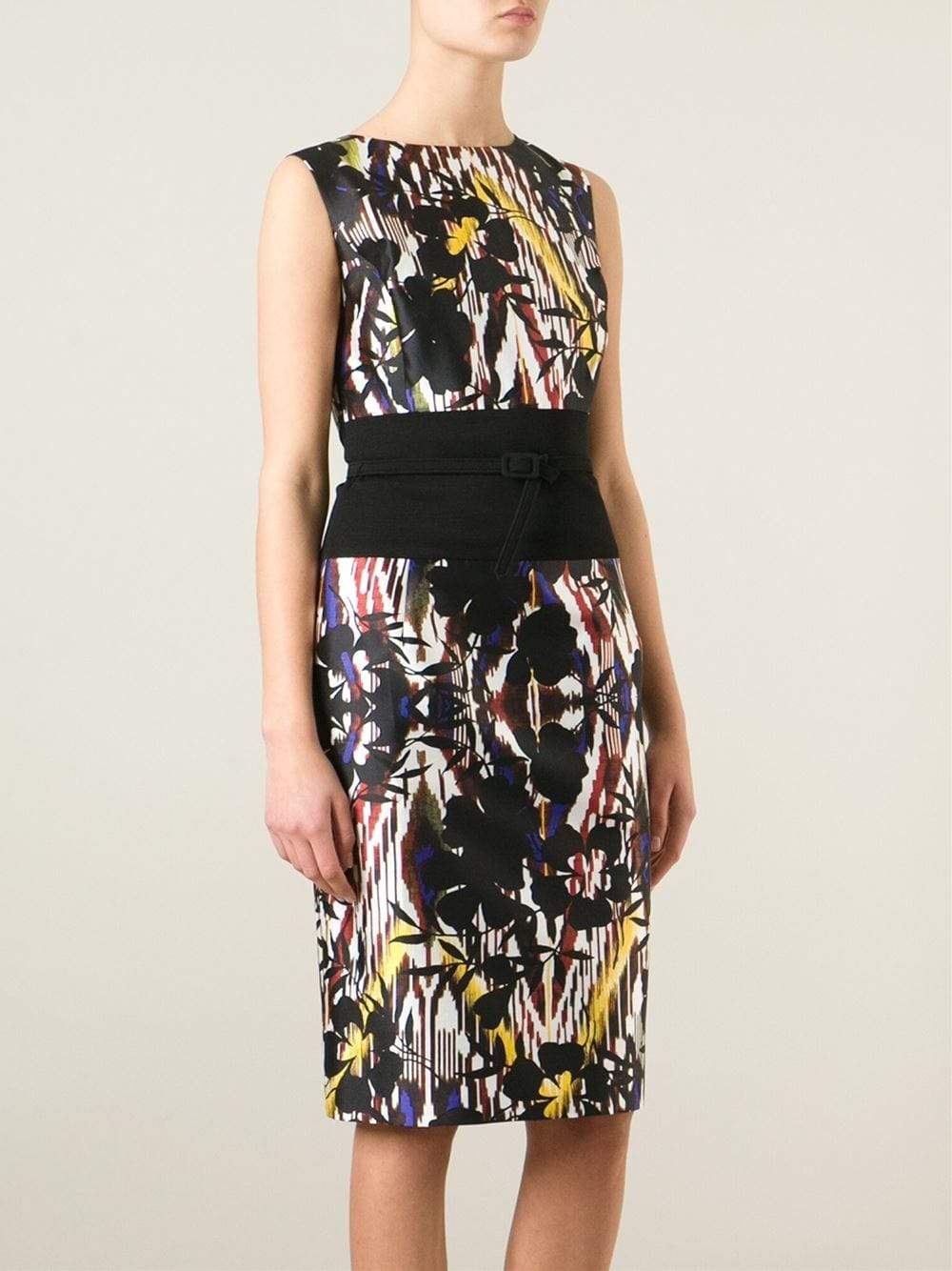 OSCAR DE LA RENTA-Tropical Mikado Dress-BLACK