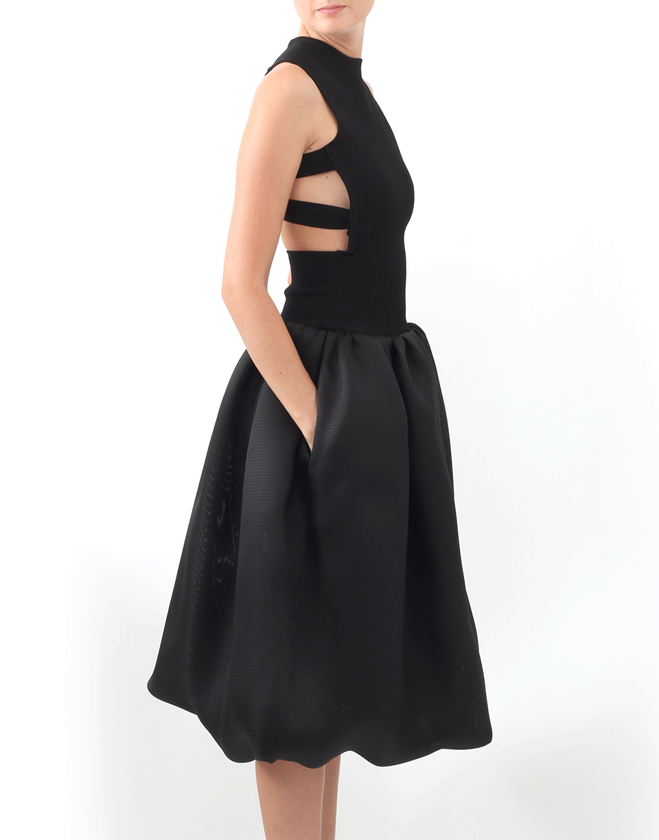 OSCAR DE LA RENTA-Open Back Jersey Dress-BLACK