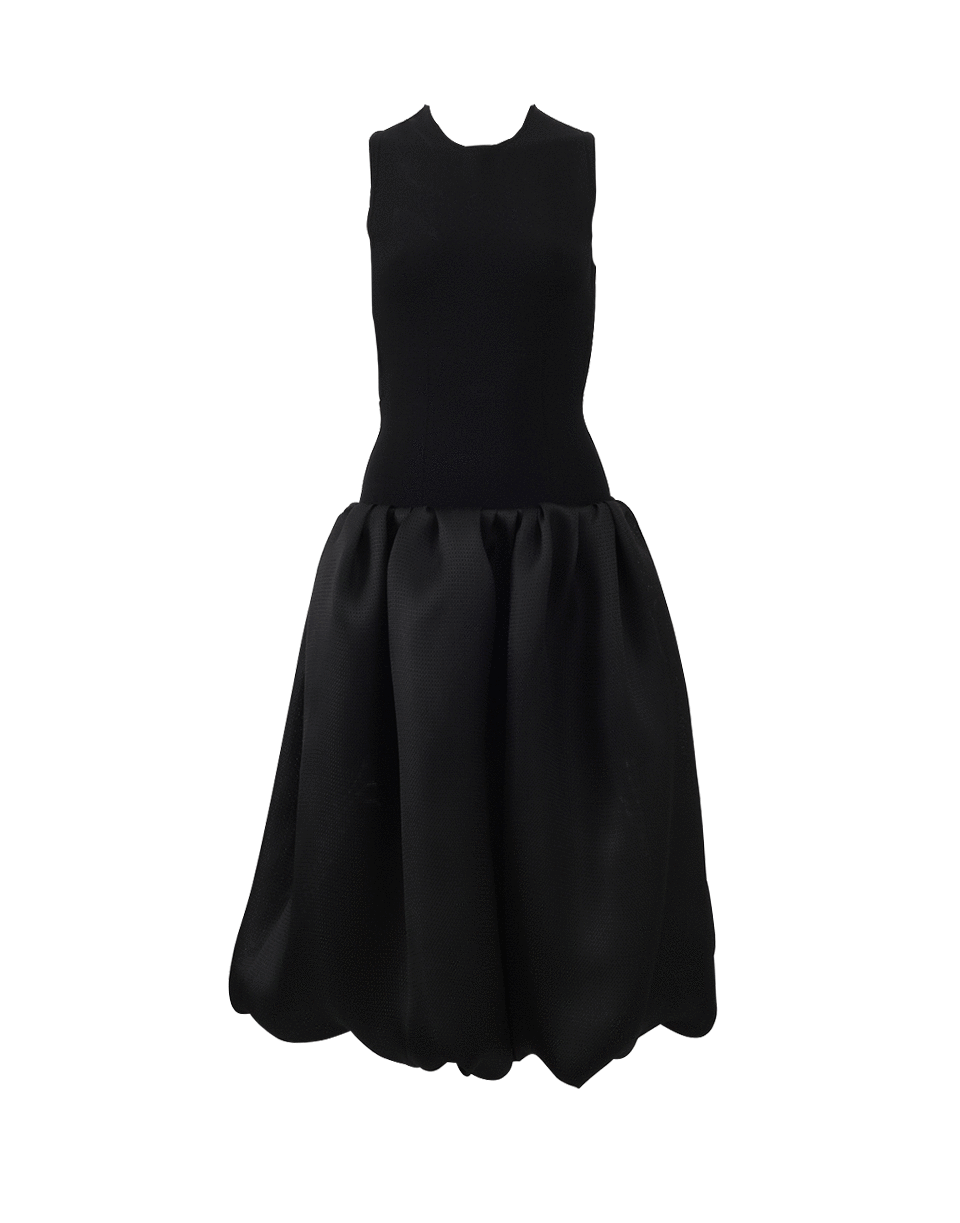 OSCAR DE LA RENTA-Open Back Jersey Dress-BLACK