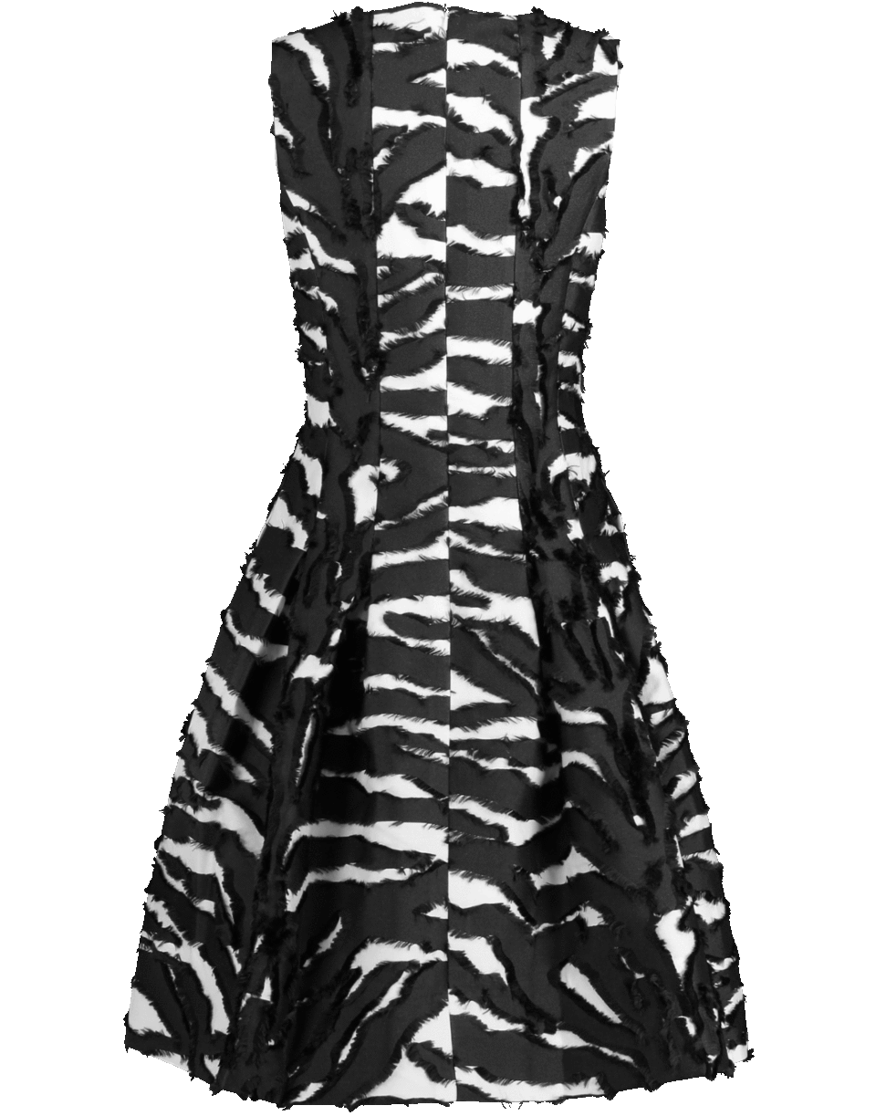 OSCAR DE LA RENTA-Zebra Print Flared Dress-