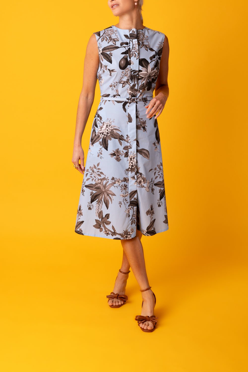 OSCAR DE LA RENTA-Button Front Fauna Dress-
