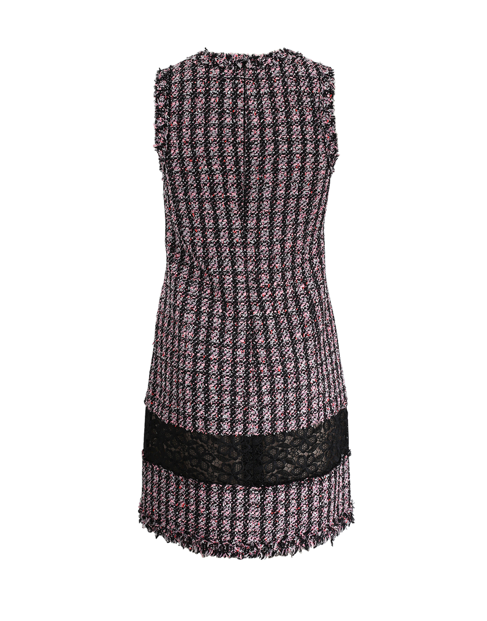 OSCAR DE LA RENTA-Tweed Macrame Dress-