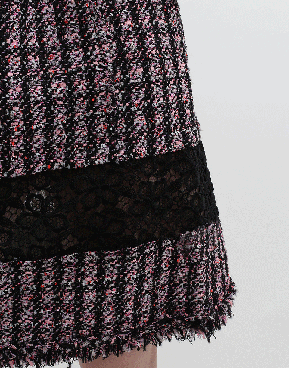 OSCAR DE LA RENTA-Tweed Macrame Dress-
