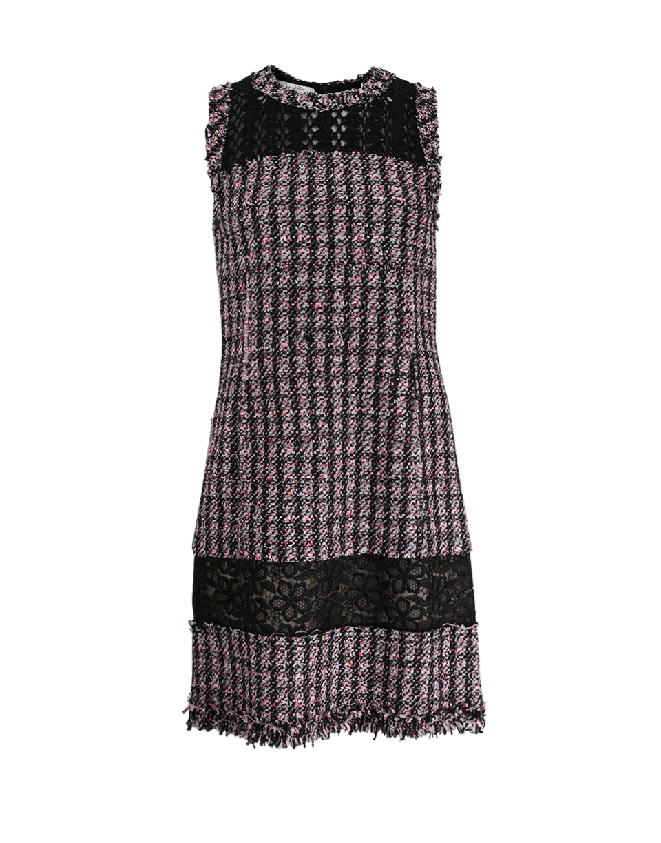 OSCAR DE LA RENTA-Tweed Macrame Dress-