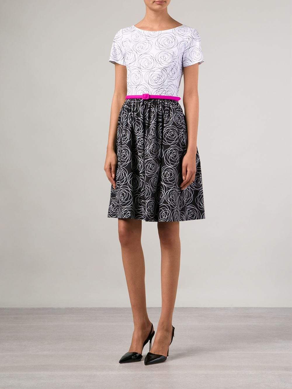 OSCAR DE LA RENTA-Floral Cotton Dress-