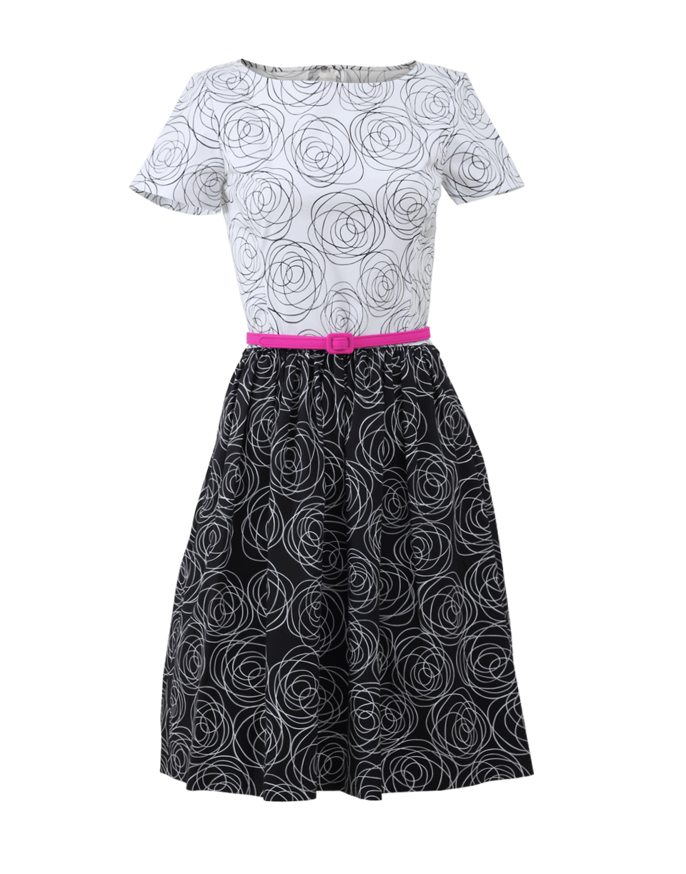 OSCAR DE LA RENTA-Floral Cotton Dress-