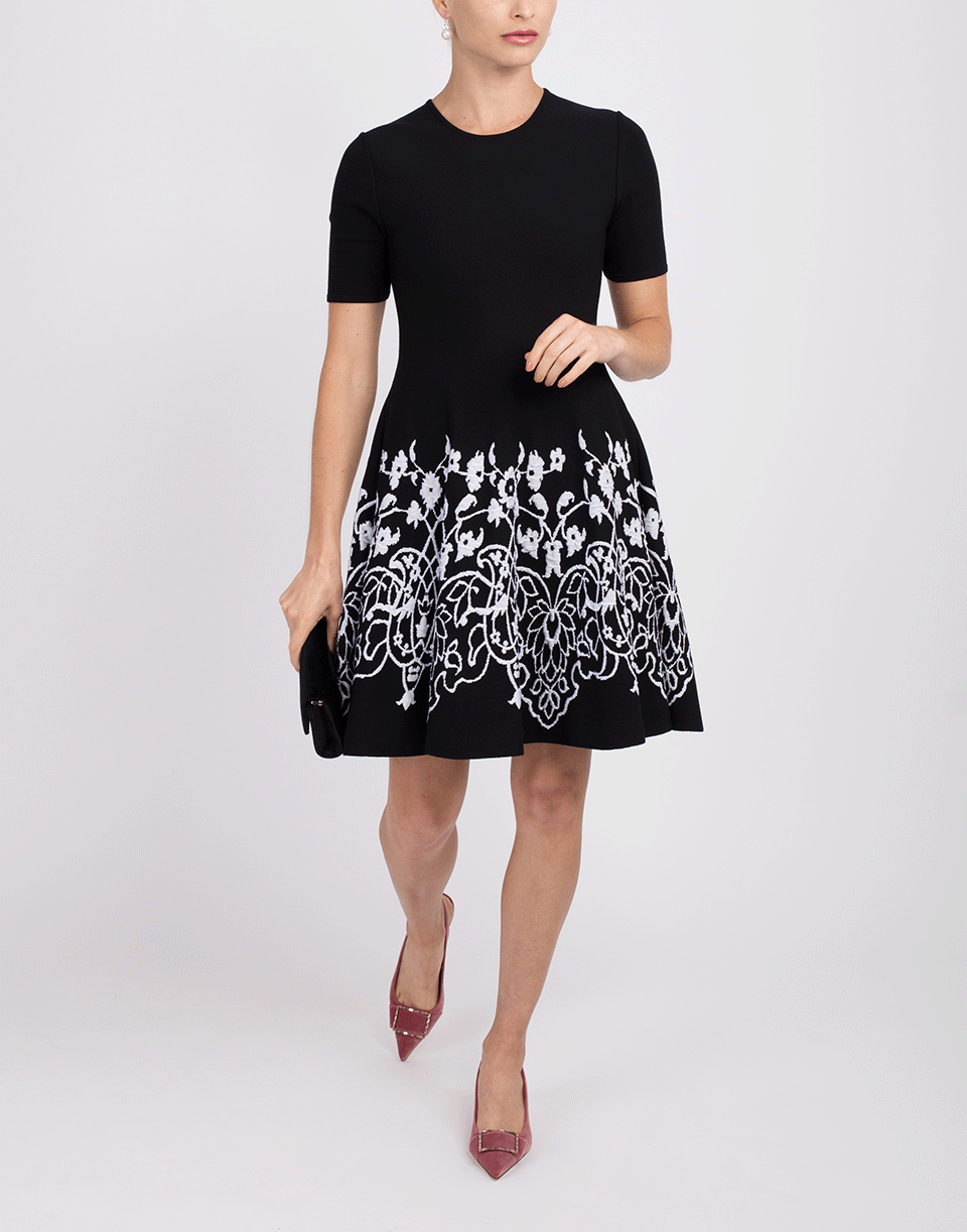 OSCAR DE LA RENTA-Printed Knit Dress-