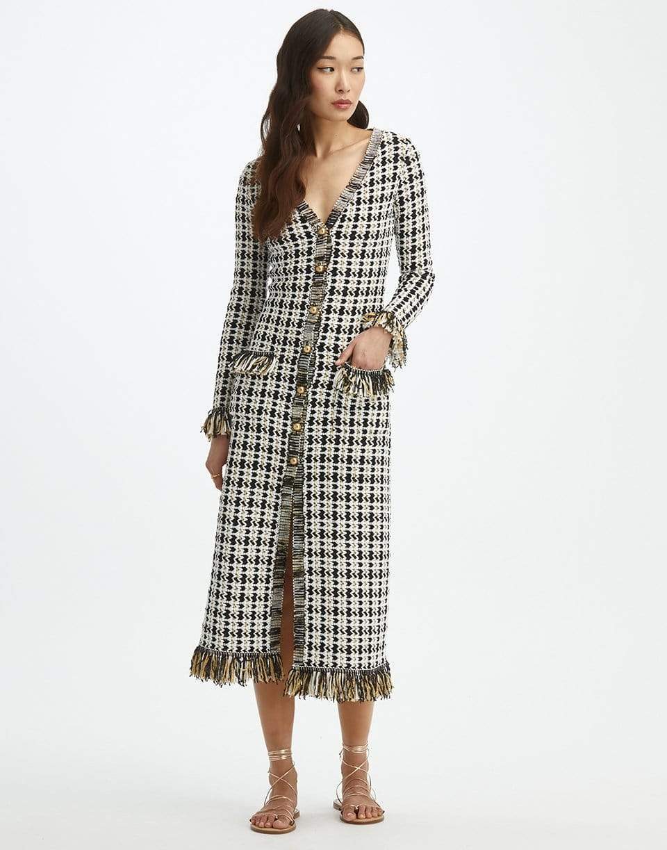 OSCAR DE LA RENTA-Tweed Cardigan Dress-