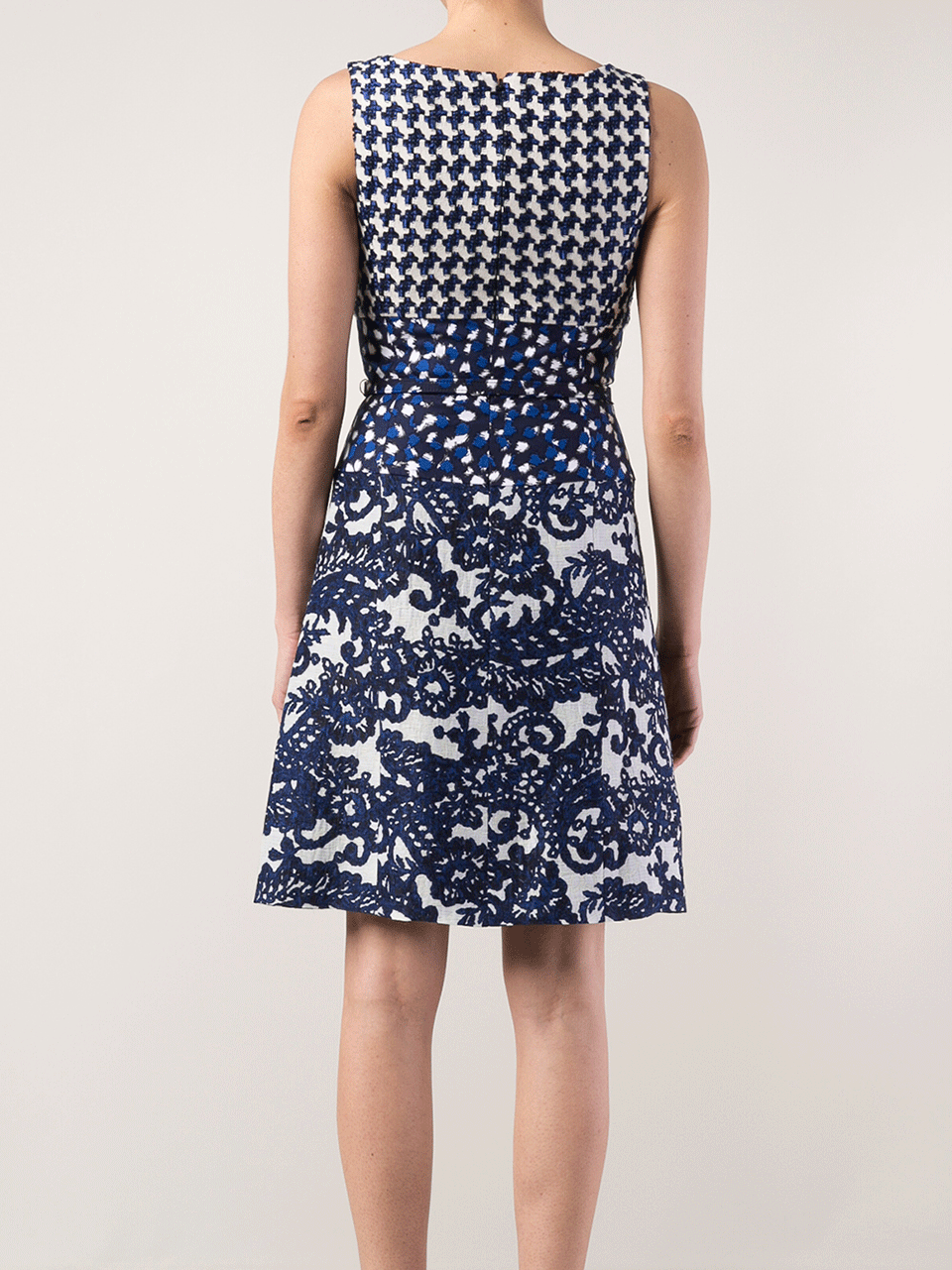 OSCAR DE LA RENTA-Jewel Neckline Dress With Belt-