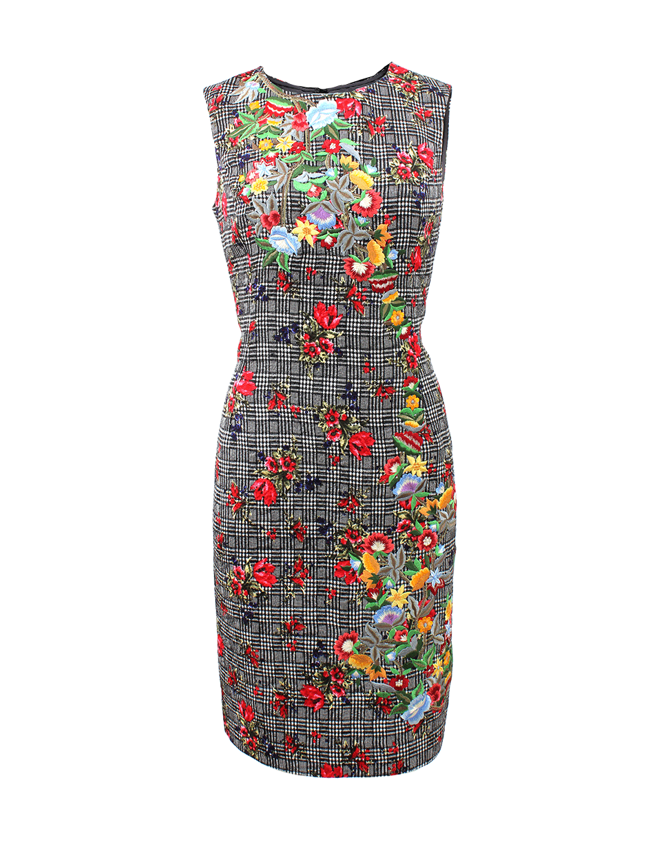 OSCAR DE LA RENTA-Flower Applique Dress-